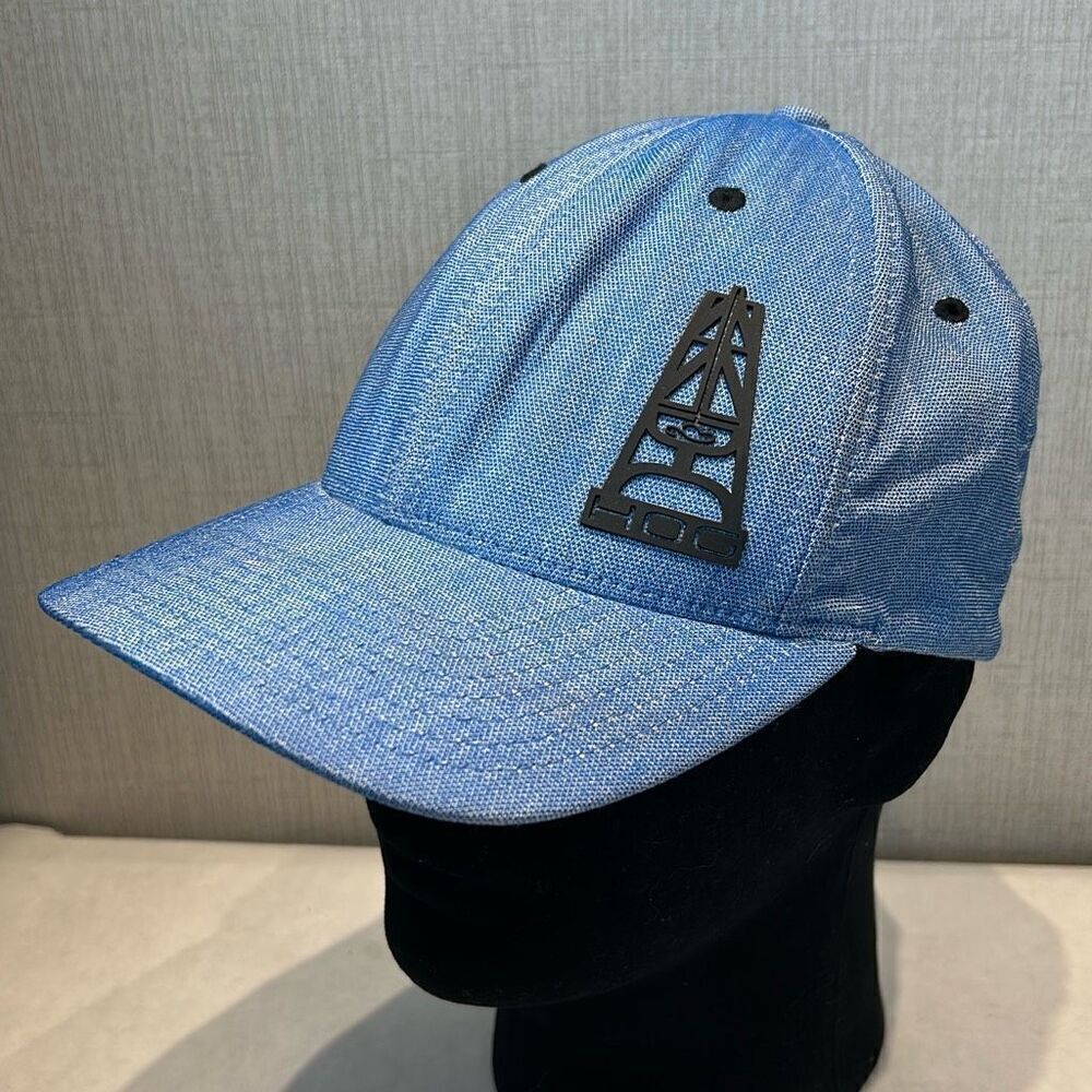 Hooey Oil Gear Blue Chambray Hat Cap FlexFit Small Medium